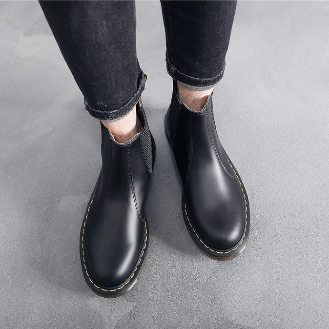 2976 Chelsea Boots Women'S Locomotive Boots Men'S British Leather Short Boots Men'S And Women'S Casual Plus Size Leather Shoes - Image 5